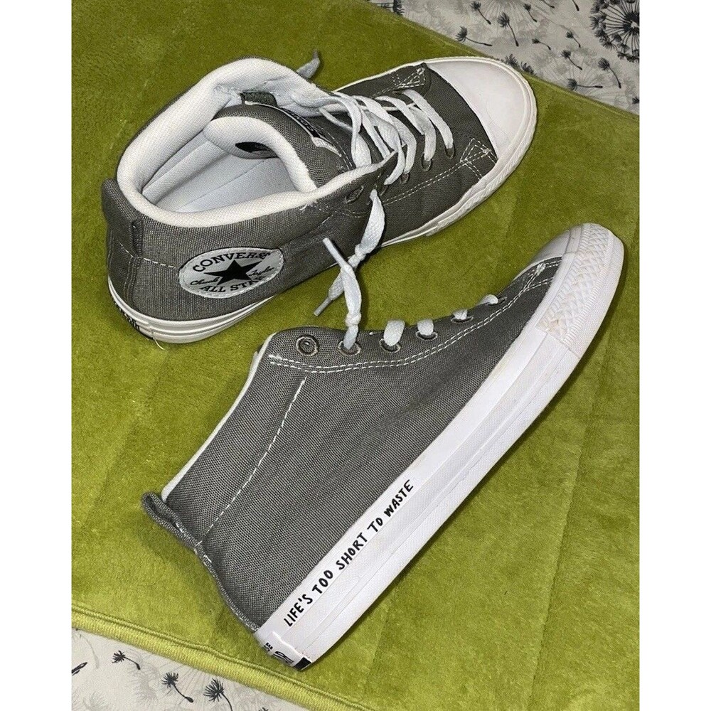 LIFES TOO SHORT Renew Converse All Star Mid Chuck Taylor Mens 6 Womens 8 Juniors